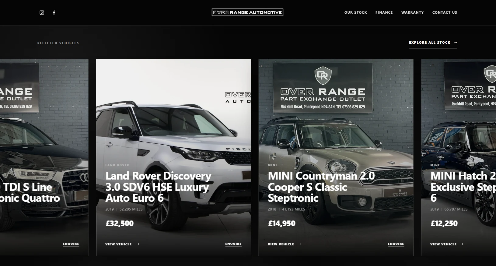 Overrange Automotive website